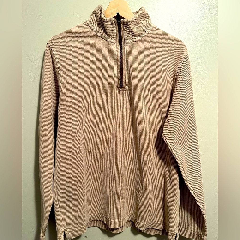 Royal Robbins Outdoor Travel Clothing Ribbed Cream Quarter Zip Sweater Medium